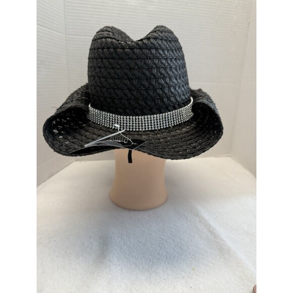 New Womens Madd Hatter Black Western hat adjustable headband 100% paper - Picture 4 of 10